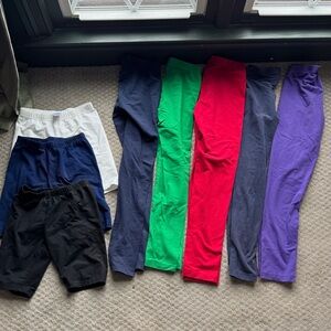 8 Pairs of Hanna andersson leggings and shorts sz 12